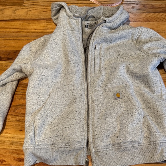 Carhartt Heather Gray Sherpa Hoodie Jacket - Picture 10 of 13